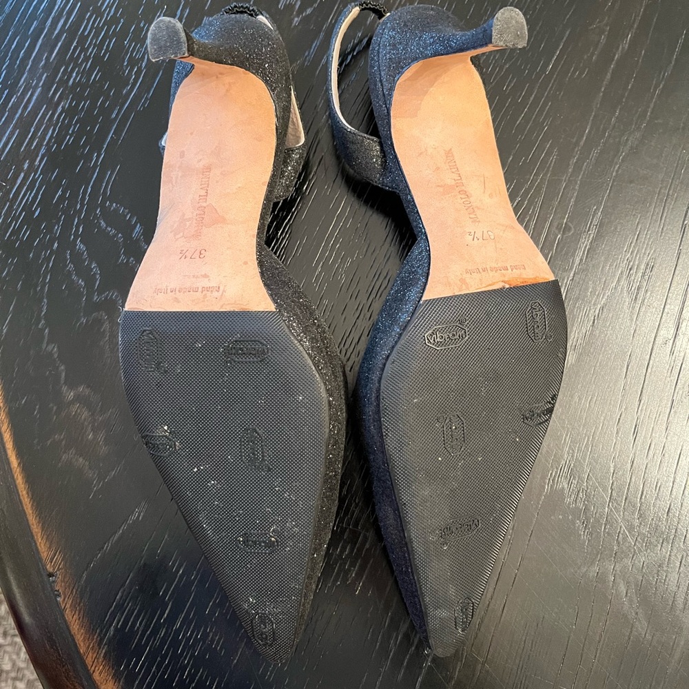 Manolo Blahnik Carolyne glitter halter pumps